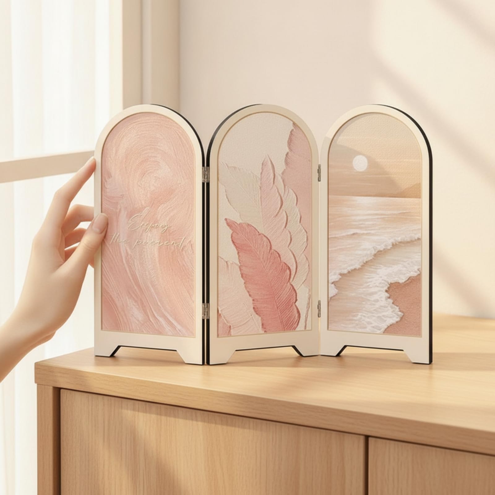 Amazon.co.jp: predolo 卓上屏風 卓上型 ミニ屏風 自立型 折りたたみ式